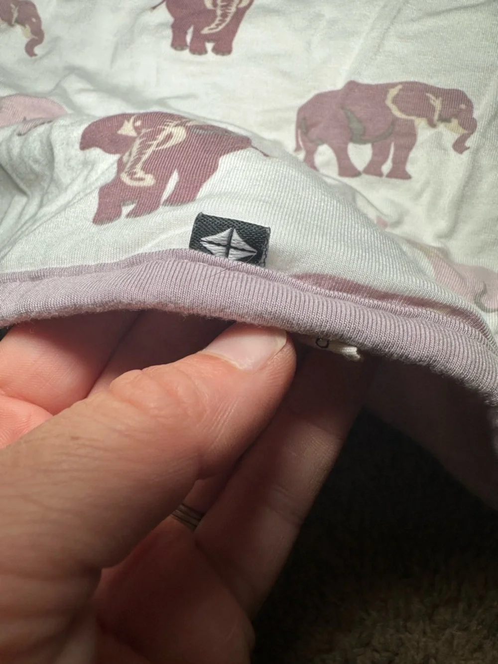 Kyte Baby 1.0 Tog Baby Blanket Elephants Purple